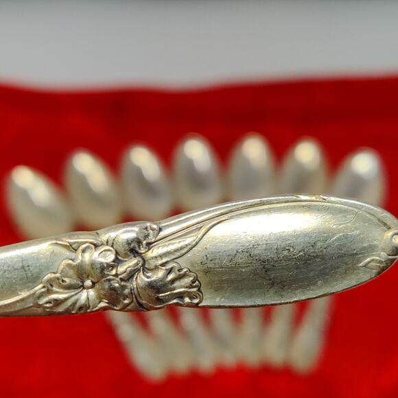 8X Tsp Silverplate Teaspoons Oneida Community White Orchid Flatware - Picture 1 of 13